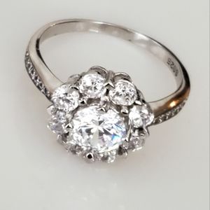 NEW 925 Promise Flower Ring